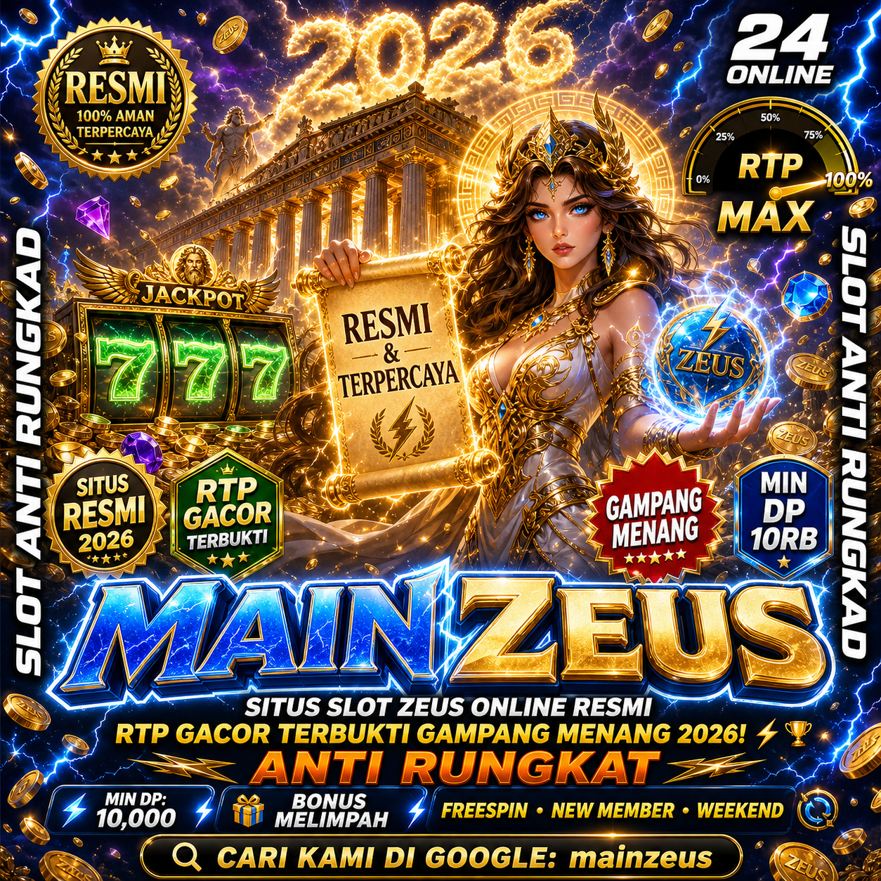  MAINZEUS: Slot Online Resmi Modal Receh, Maxwin Nggak Perlu Nunggu Lama